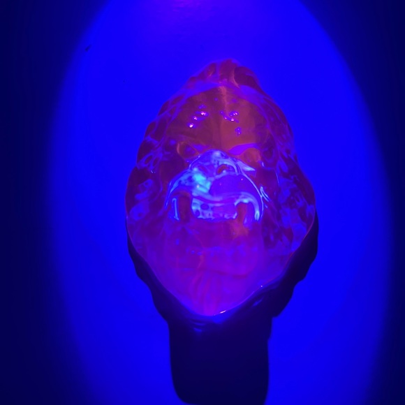 Blue Vaseline Selenium Glass Style Art Glass Bigfoot Paperweight - Glows Pink - Picture 2 of 11